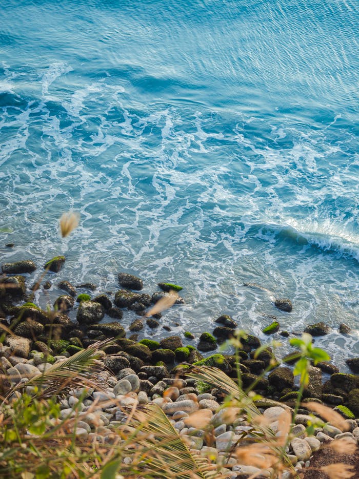 Wow, the ocean looks amazing.  That deep blue is so calming.  I could just stare at it all day.  Makes me want to go to the beach.  Perfect view!